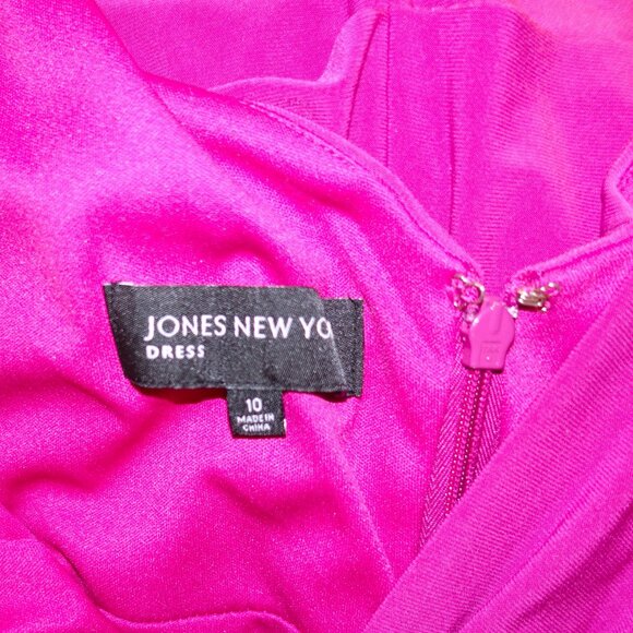 Jones New York Fuchsia Faux Wrap Dress 10 - Picture 7 of 7